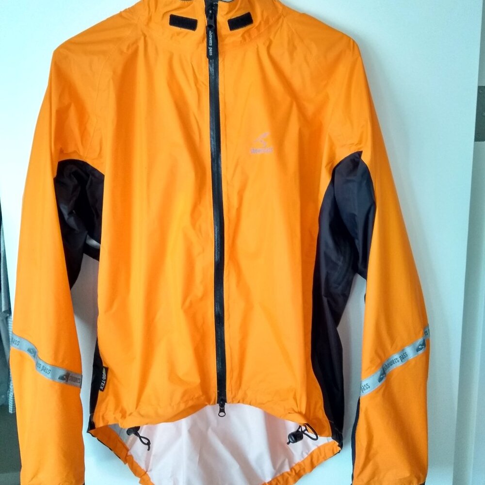 Showers Pass Rain Jacket with hood (black, not shown)